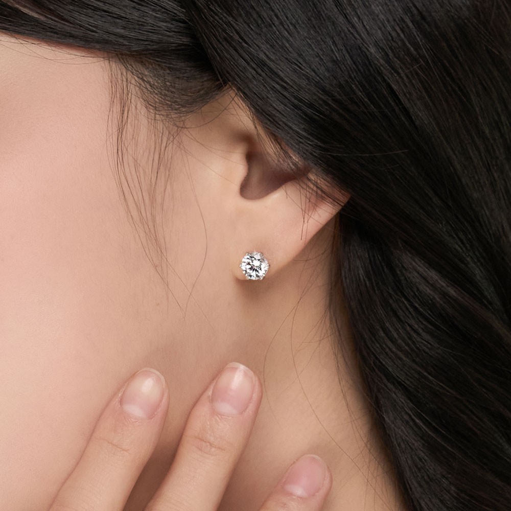 1캐럿 랩 다이아몬드 귀걸이 6프롱 요약정보 및 구매