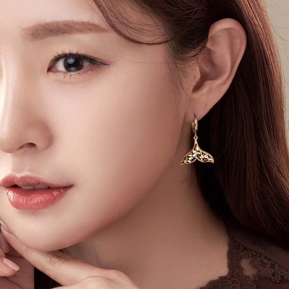 컷팅 돌고래 꼬리 원터치 귀걸이 요약정보 및 구매