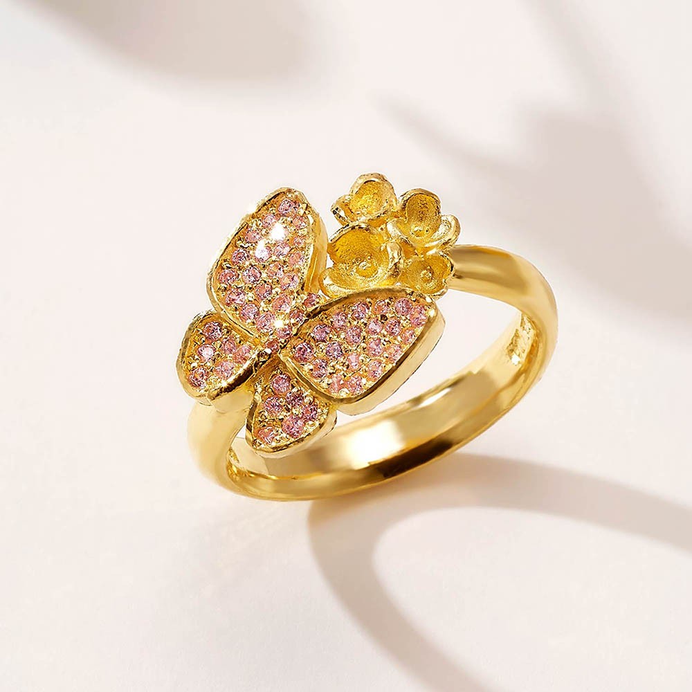 나비 꽃 큐빅 반지 요약정보 및 구매