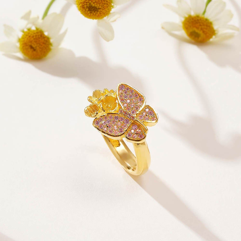 나비 꽃 큐빅 반지 요약정보 및 구매