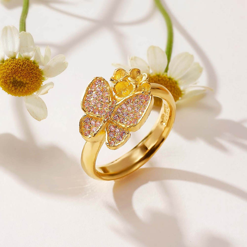 나비 꽃 큐빅 반지 요약정보 및 구매