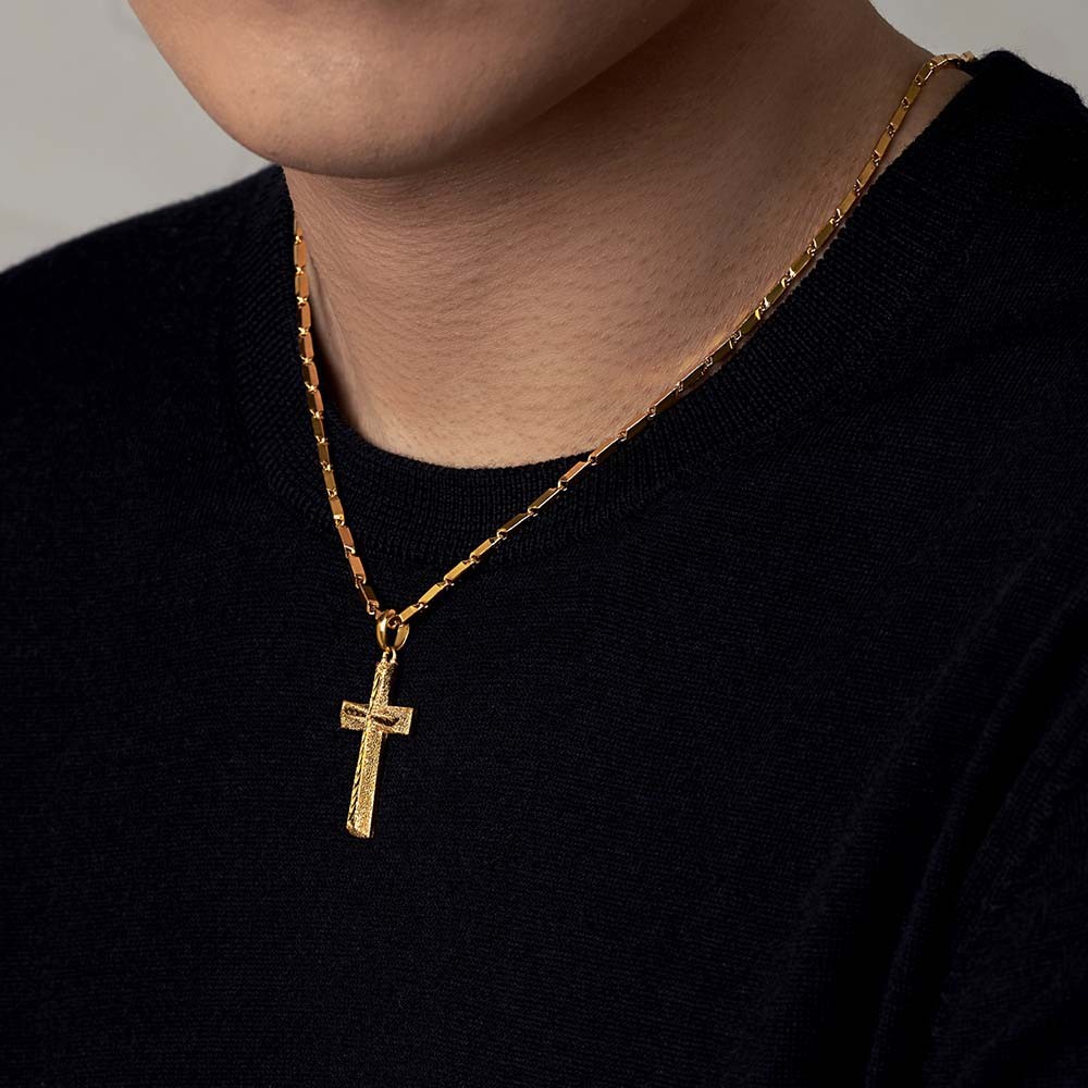 사선 컷 십자가 메달 목걸이 요약정보 및 구매