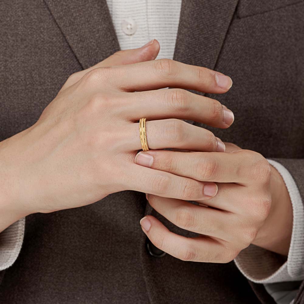 심플 샌딩 밀그레인 남자 반지 요약정보 및 구매