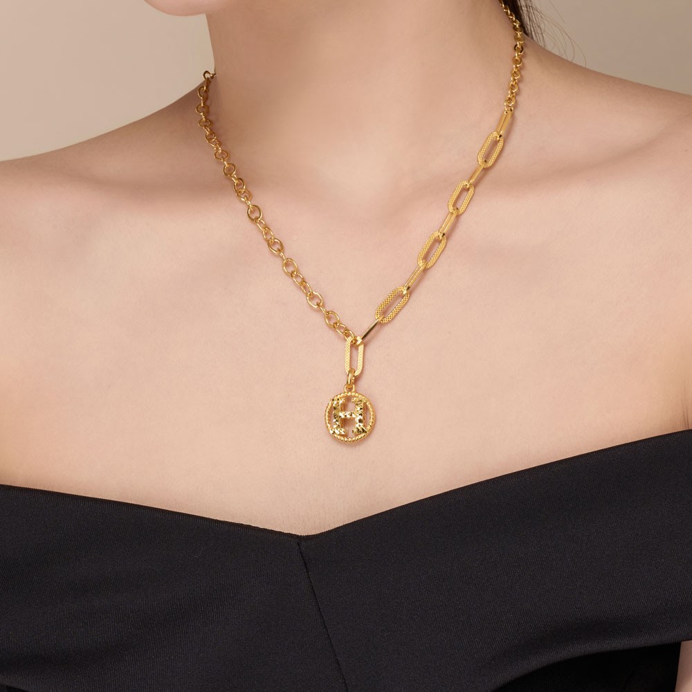 언발 체인 컷팅 H 펜던트 목걸이 요약정보 및 구매